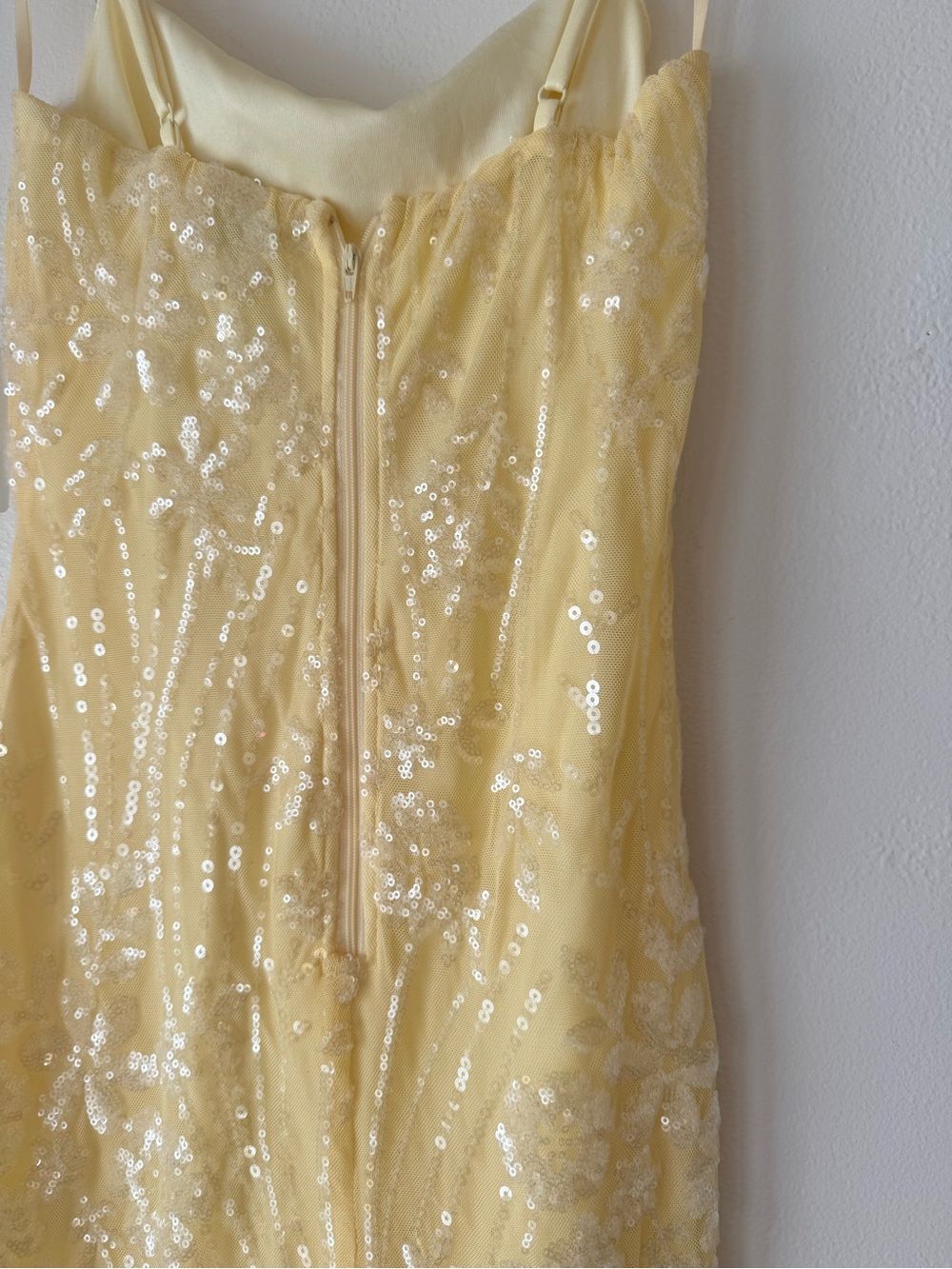 Windsor Yellow Sequin Spaghetti Strap Mini Dress - Picture 5 of 6
